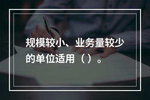 规模较小、业务量较少的单位适用（ ）。