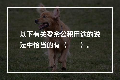 以下有关盈余公积用途的说法中恰当的有（　　）。