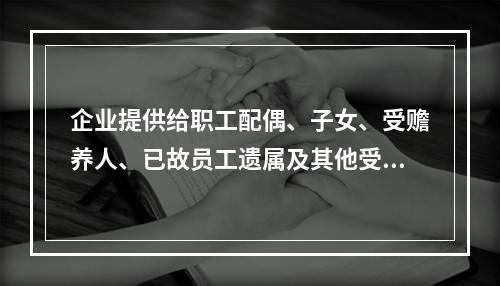 企业提供给职工配偶、子女、受赡养人、已故员工遗属及其他受益人