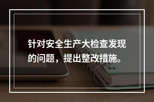 针对安全生产大检查发现的问题，提出整改措施。