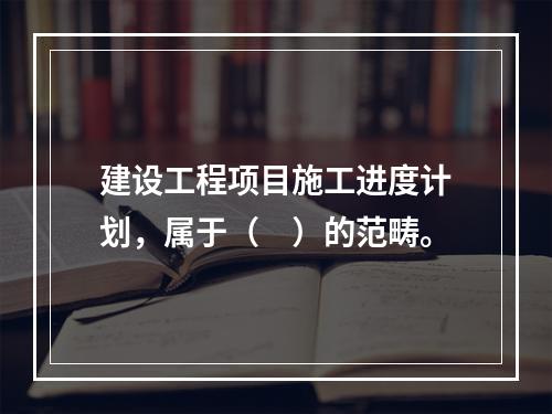 建设工程项目施工进度计划，属于（　）的范畴。