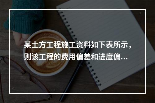 某土方工程施工资料如下表所示，则该工程的费用偏差和进度偏差分