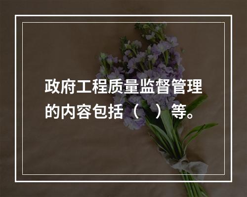 政府工程质量监督管理的内容包括（　）等。