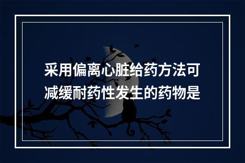 采用偏离心脏给药方法可减缓耐药性发生的药物是