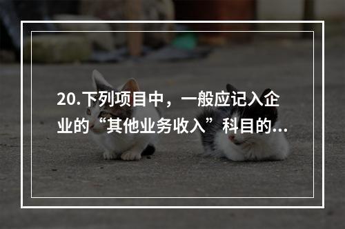 20.下列项目中，一般应记入企业的“其他业务收入”科目的有（