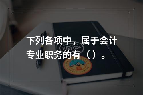 下列各项中，属于会计专业职务的有（ ）。