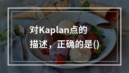 对Kaplan点的描述，正确的是()