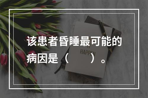 该患者昏睡最可能的病因是（　　）。