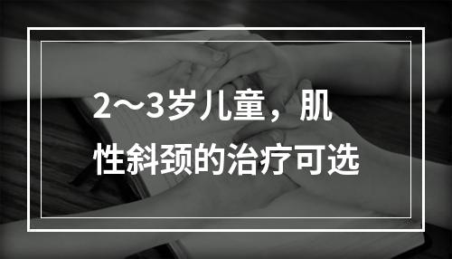 2～3岁儿童，肌性斜颈的治疗可选