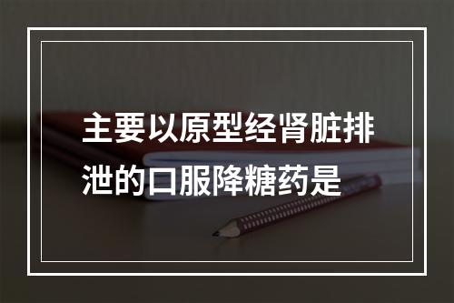 主要以原型经肾脏排泄的口服降糖药是