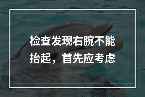 检查发现右腕不能抬起，首先应考虑