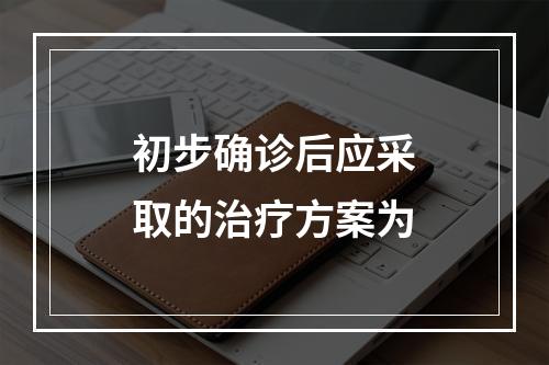 初步确诊后应采取的治疗方案为