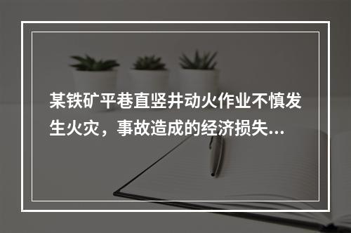 某铁矿平巷直竖井动火作业不慎发生火灾，事故造成的经济损失有：