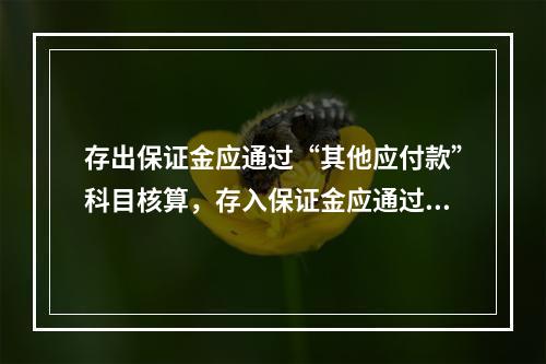 存出保证金应通过“其他应付款”科目核算，存入保证金应通过“其