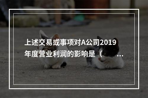 上述交易或事项对A公司2019年度营业利润的影响是（　　）万