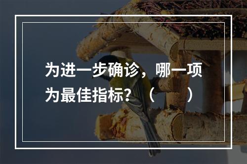 为进一步确诊，哪一项为最佳指标？（　　）