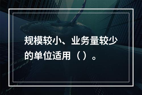 规模较小、业务量较少的单位适用（ ）。