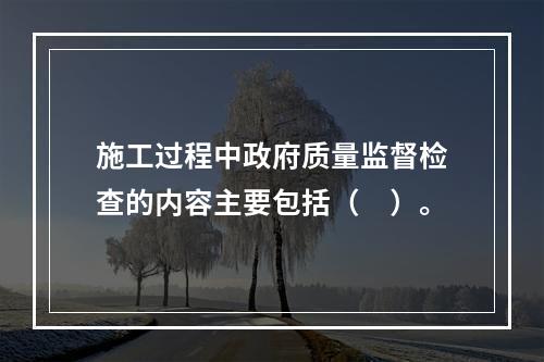 施工过程中政府质量监督检查的内容主要包括（　）。