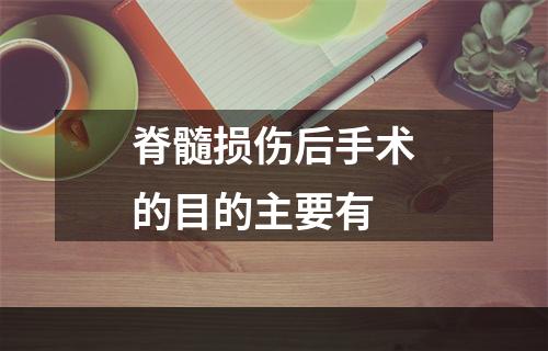 脊髓损伤后手术的目的主要有