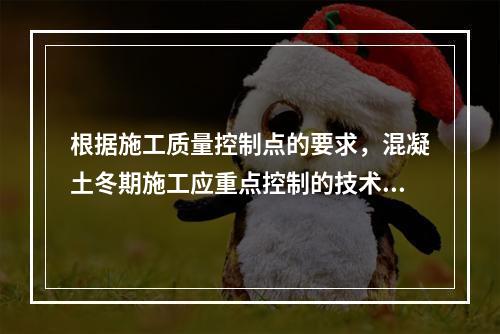 根据施工质量控制点的要求，混凝土冬期施工应重点控制的技术参数