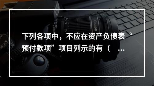 下列各项中，不应在资产负债表“预付款项”项目列示的有（　　）