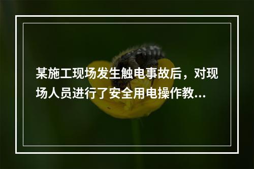 某施工现场发生触电事故后，对现场人员进行了安全用电操作教育，