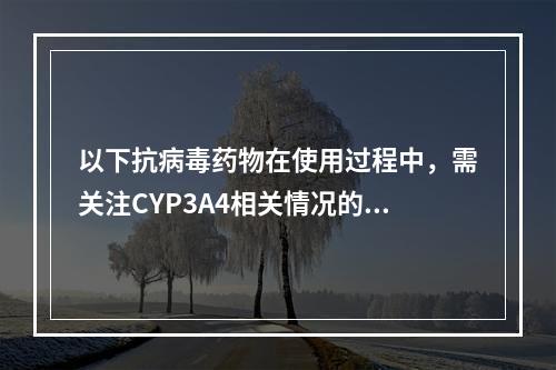 以下抗病毒药物在使用过程中，需关注CYP3A4相关情况的有