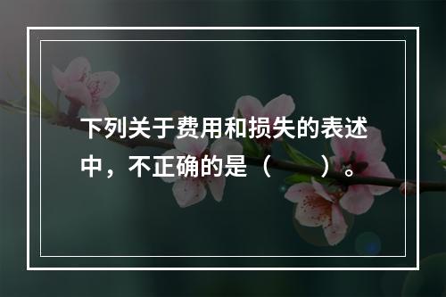 下列关于费用和损失的表述中，不正确的是（　　）。