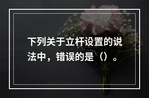 下列关于立杆设置的说法中，错误的是（）。