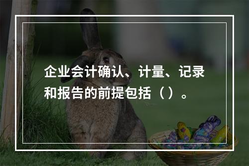 企业会计确认、计量、记录和报告的前提包括（ ）。