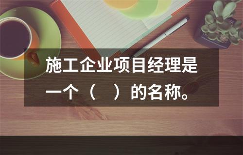 施工企业项目经理是一个（　）的名称。