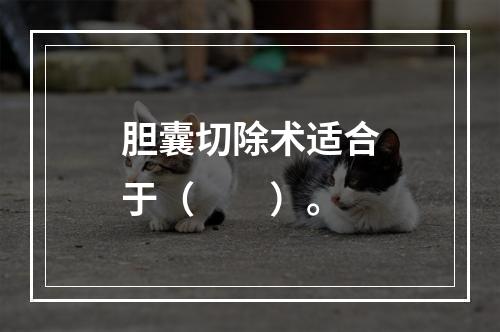 胆囊切除术适合于（　　）。