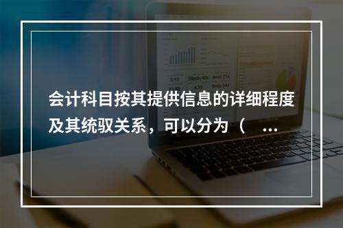 会计科目按其提供信息的详细程度及其统驭关系，可以分为（　　）