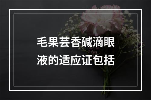 毛果芸香碱滴眼液的适应证包括