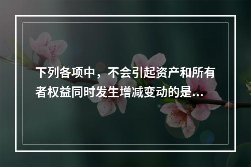 下列各项中，不会引起资产和所有者权益同时发生增减变动的是(　