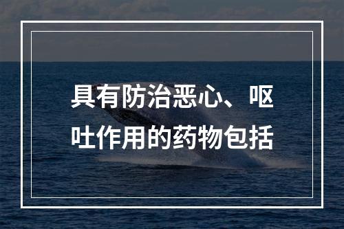 具有防治恶心、呕吐作用的药物包括