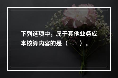 下列选项中，属于其他业务成本核算内容的是（　　）。