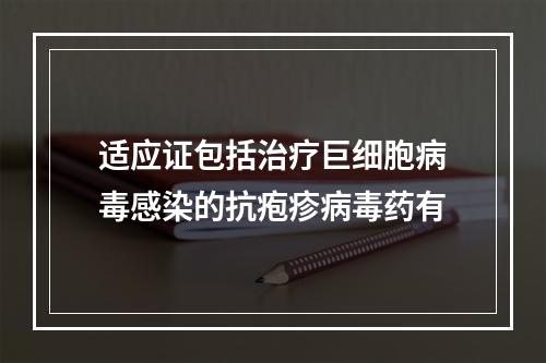 适应证包括治疗巨细胞病毒感染的抗疱疹病毒药有