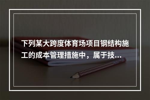 下列某大跨度体育场项目钢结构施工的成本管理措施中，属于技术措