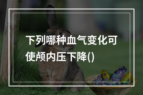 下列哪种血气变化可使颅内压下降()