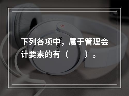 下列各项中，属于管理会计要素的有（　　）。