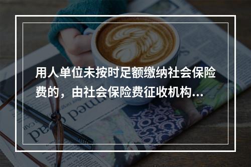 用人单位未按时足额缴纳社会保险费的，由社会保险费征收机构责令