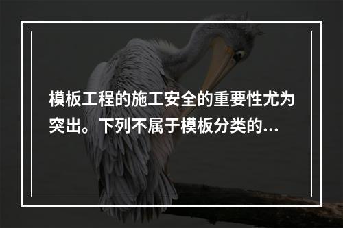 模板工程的施工安全的重要性尤为突出。下列不属于模板分类的是（