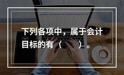 下列各项中，属于会计目标的有（　　）。