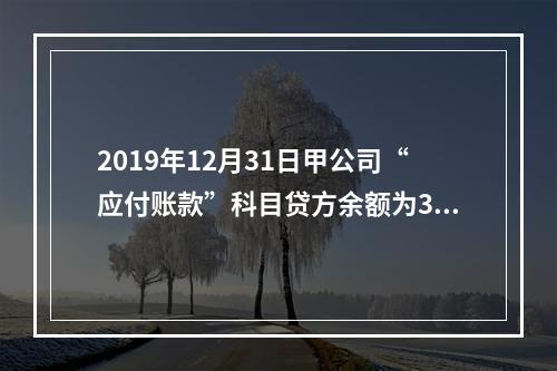 2019年12月31日甲公司“应付账款”科目贷方余额为300