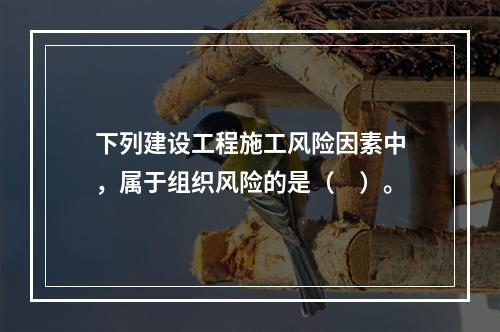 下列建设工程施工风险因素中，属于组织风险的是（　）。