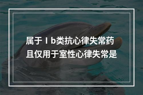 属于Ⅰb类抗心律失常药且仅用于室性心律失常是