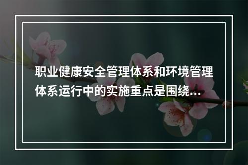 职业健康安全管理体系和环境管理体系运行中的实施重点是围绕（　