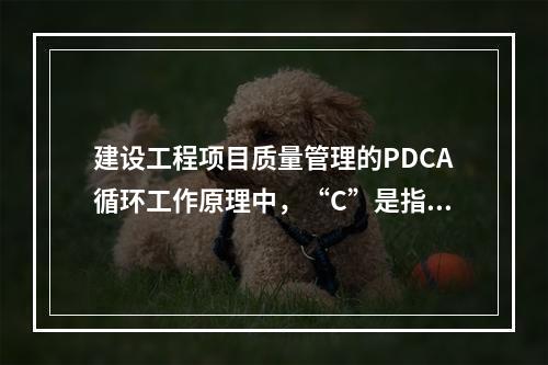 建设工程项目质量管理的PDCA循环工作原理中，“C”是指（　