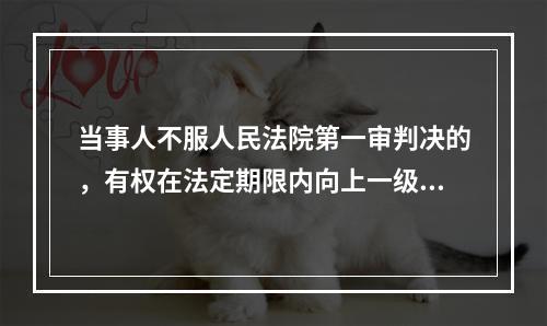 当事人不服人民法院第一审判决的，有权在法定期限内向上一级人民